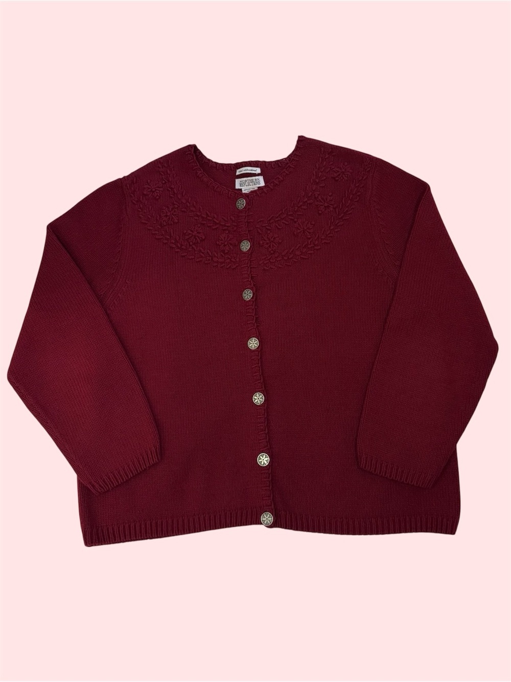 Vintage 90s Northern Reflections Knit Cardigan Cottagecore Grandma Large